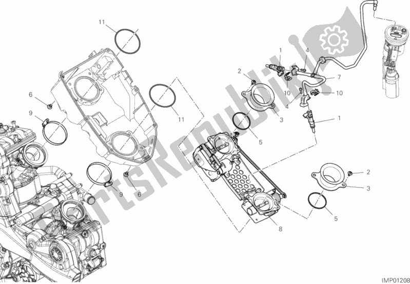 Tutte le parti per il Corpo Farfallato del Ducati Multistrada 950 S Thailand 2020